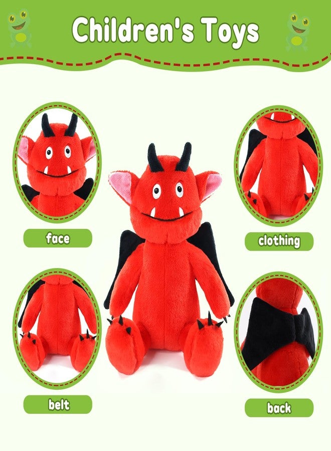 Sew Butiful Red Monster Stuffed Animal Toy, Cute Plushies, Stuffed Bat Plush Gift for Kids, Boys, Girls, Children Birthday Christmas - Image 2